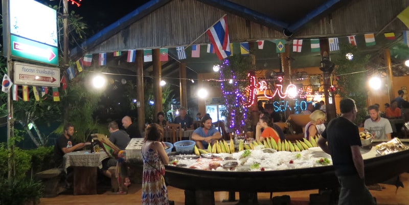 exterior night friend seafood kai bae beach restaurants koh chang