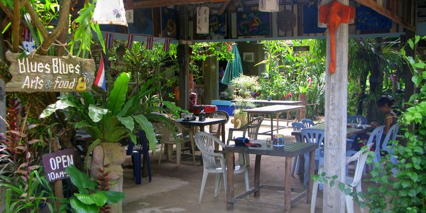 seating blues blues art and food cafe klong son restaurants koh chang