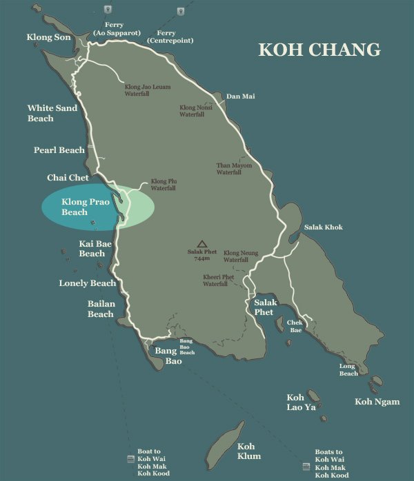 Klong Prao Beach Koh Chang Map