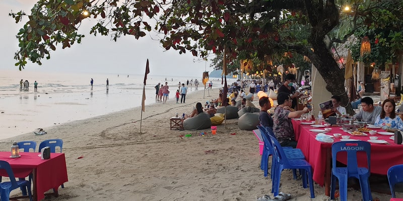 exterior white sand beach restaurants beach koh chang