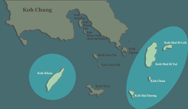 koh klum map islands near koh chang